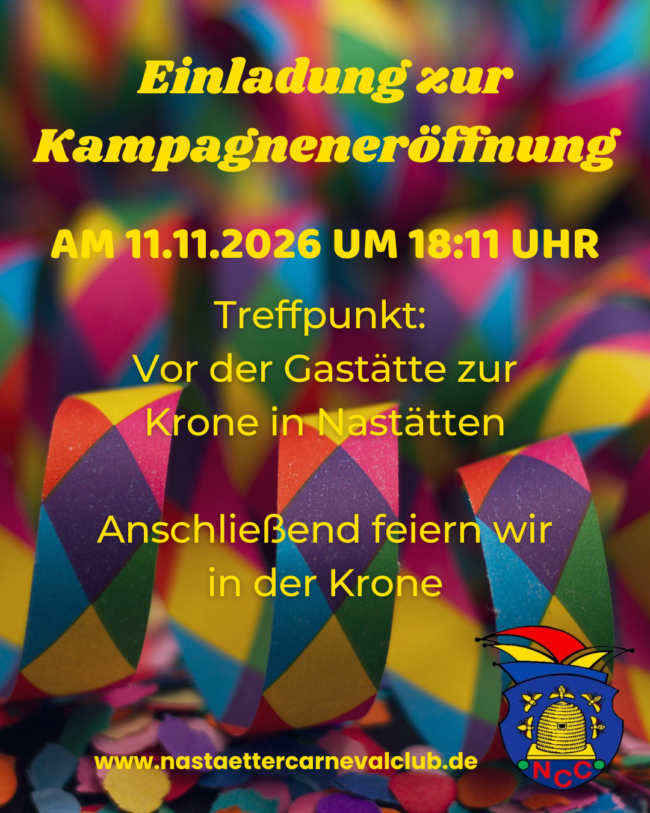 Nastätter Carneval Club eröffnet am 11.11. die neue Kampagne